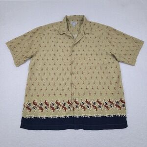 Aeropostale Tribal Hawaiian Short Sleeve Button Up Shirt Mens XL Polyester *READ